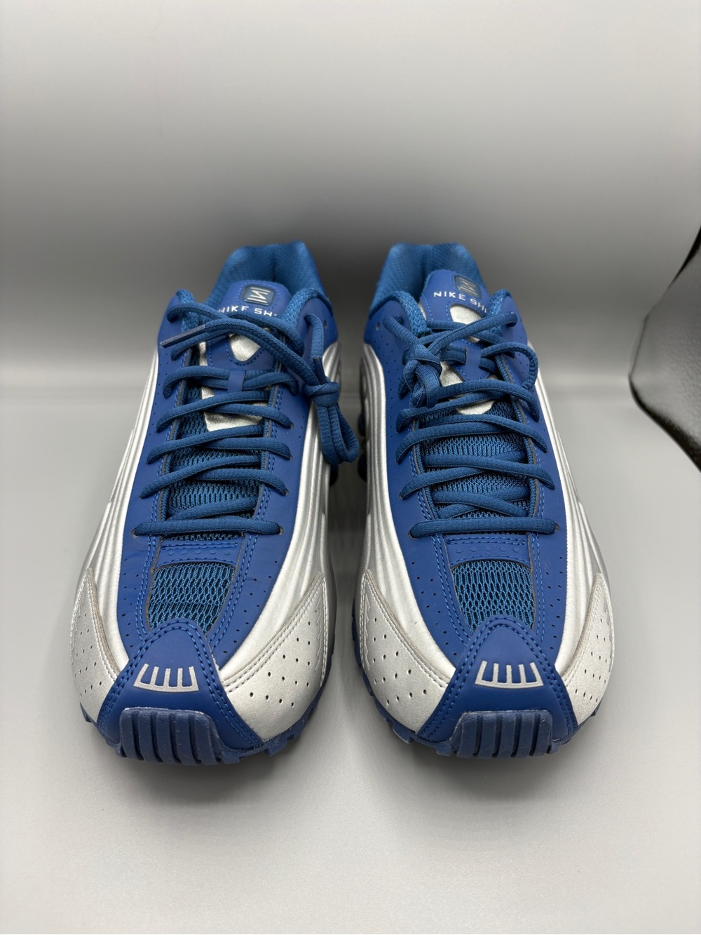 Nike Shox R4 Shoes Court Blue Metallic Silver Size 9.5 IQ9391-476 - Picture 3 of 5
